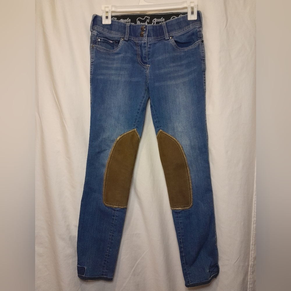 - Goode Rider Girls Horse Bit Jean Knee Patch Size 16
